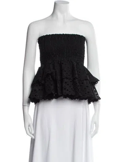 Pre-owned Charo Ruiz Strapless Top In Black