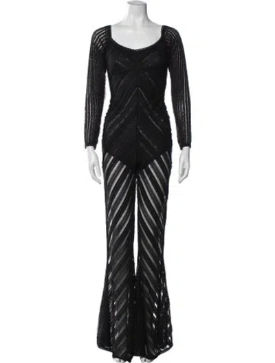 Pre-owned Charo Ruiz Striped Square Neckline Jumpsuit In Blue