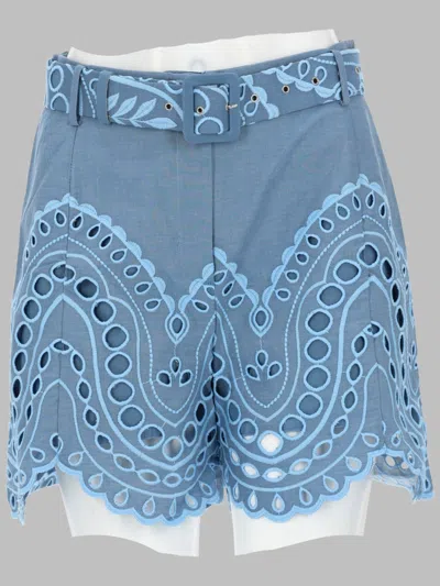 Charo Ruiz Stylish Mini Shorts For Women In Blue