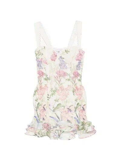 Charo Ruiz Sunil Floral Mini Dress In Neutral