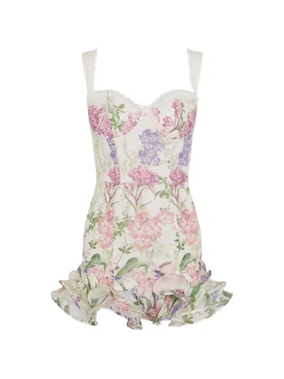 Charo Ruiz Sunil Floral-print Mini Dress In White