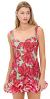 Charo Ruiz Sunil Short Dress Green Blossom In Green Blossom