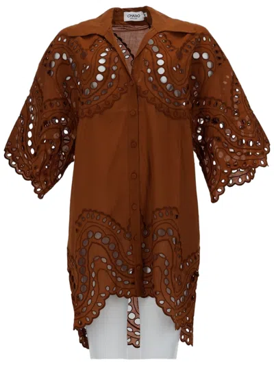 Charo Ruiz Tao Loose Fit Puffed Blouse In Red