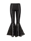 Charo Ruiz Trouk Broderie Anglaise Cotton-blend Flared Pants In Black