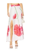 Charo Ruiz Ibiza Ventine Floral-print Cotton-blend Maxi Skirt In White Blossom