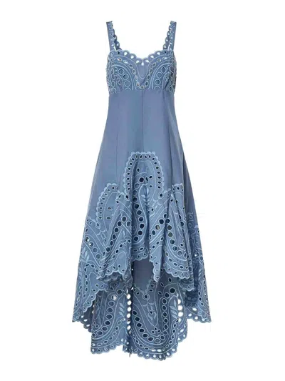 Charo Ruiz Caspian Broderie-anglaise Asymmetric Dress In Blue