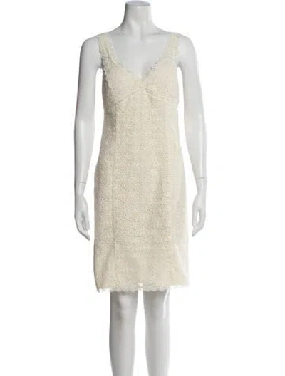 Pre-owned Charo Ruiz V-neck Knee-length Dress W/ Tags In Neutral