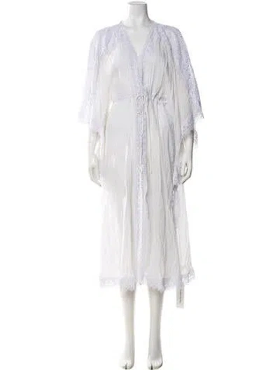 Pre-owned Charo Ruiz V-neck Long Dress In White