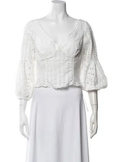 Pre-owned Charo Ruiz V-neck Long Sleeve Blouse In Neutral