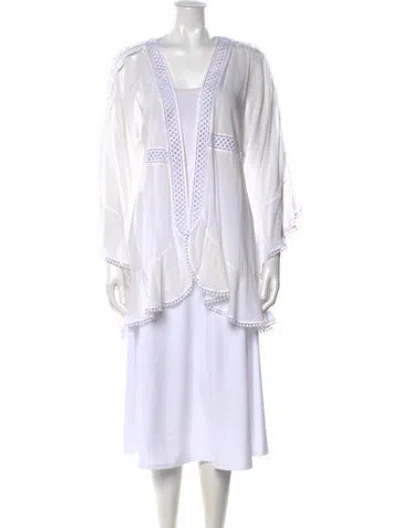Pre-owned Charo Ruiz V-neck Long Sleeve Top In White