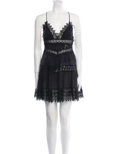 Pre-owned Charo Ruiz V-neck Mini Dress In Black