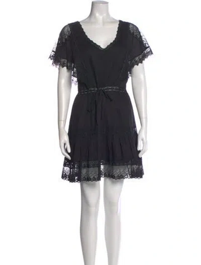 Pre-owned Charo Ruiz V-neck Mini Dress In Black