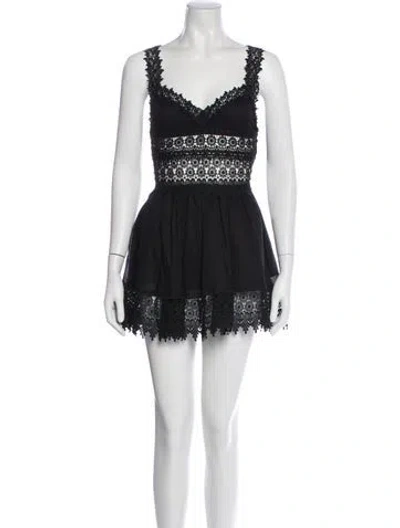 Pre-owned Charo Ruiz V-neck Mini Dress In Black