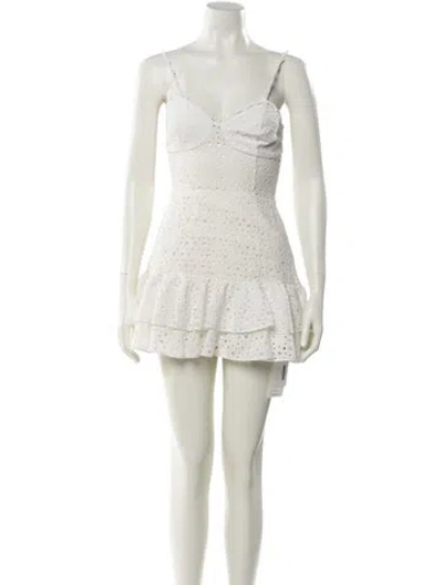 Pre-owned Charo Ruiz V-neck Mini Dress In Neutral