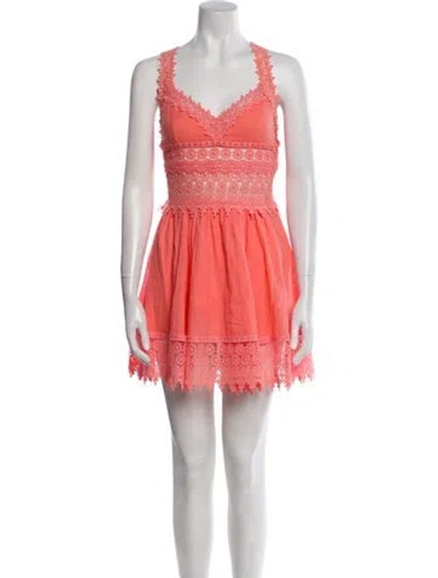 Pre-owned Charo Ruiz V-neck Mini Dress In Pink