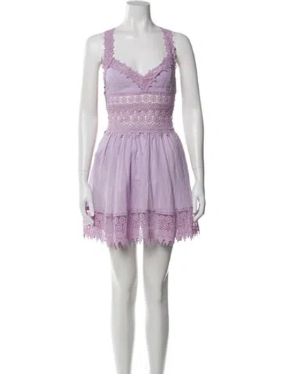Pre-owned Charo Ruiz V-neck Mini Dress W/ Tags In Purple