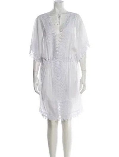 Pre-owned Charo Ruiz V-neck Mini Dress In White