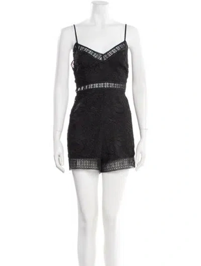 Pre-owned Charo Ruiz V-neck Romper W/ Tags In Black