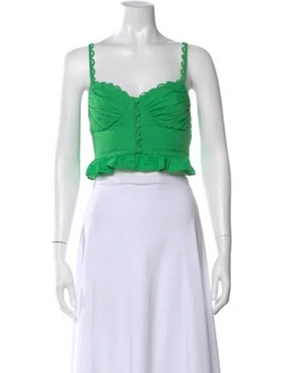Pre-owned Charo Ruiz V-neck Sleeveless Crop Top In Green