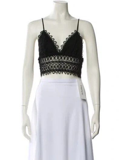 Pre-owned Charo Ruiz V-neck Sleeveless Crop Top W/ Tags In Black