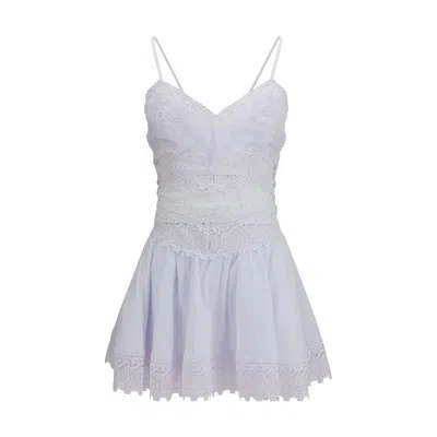 Charo Ruiz Aveline Lace-panelled Dress In White