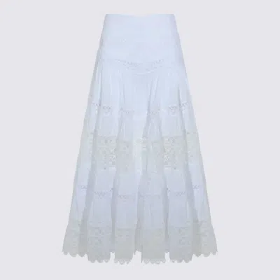Charo Ruiz White Cotton Skirt