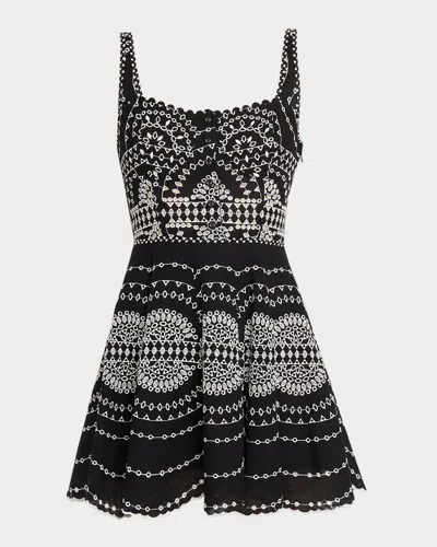 Charo Ruiz Winnie Embroidered Mini Dress In Black