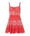 Charo Ruiz Winnie Broderie Anglaise Cotton-blend Mini Dress In Red