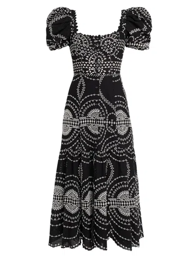 Charo Ruiz Women's Kaysa Linen-blend Midi-dress In Multi