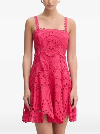 Charo Ruiz Zeph Scalloped Embroidered Dress In Pink