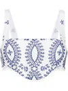 Charoruiz Navy Blue Cotton Top In Navy Blue