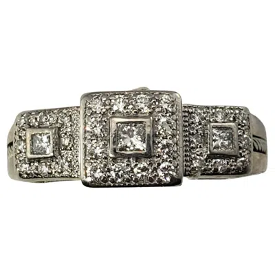 Pre-owned Charriol 18 Karat White Gold And Diamond Ring