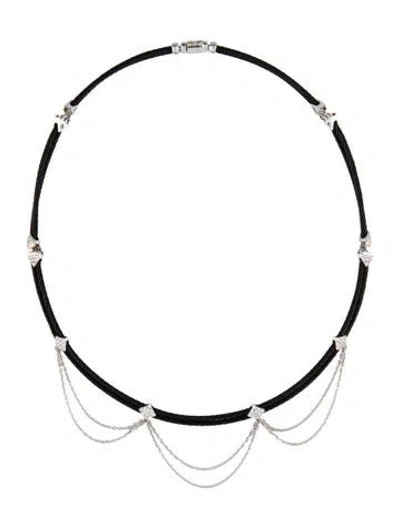 Pre-owned Charriol 18k Diamond & Cable Collar Necklace, 16.5" In Multi