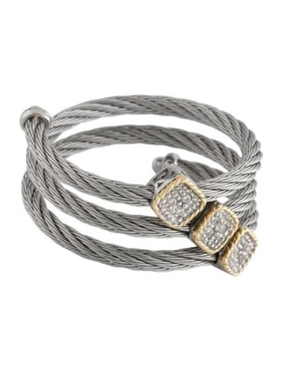 Pre-owned Charriol 18k Diamond Cable Cocktail Ring In Multicolor
