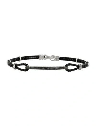 Pre-owned Charriol 18k Diamond Cable Station Bracelet, 7" In Multi