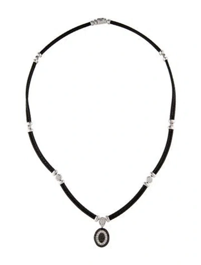 Pre-owned Charriol 18k Diamond Celtic Noir Pendant Necklace, 18" In Multi
