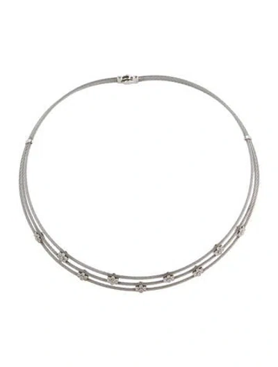 Pre-owned Charriol 18k Diamond Choker Necklace, 15.75" In Multicolor