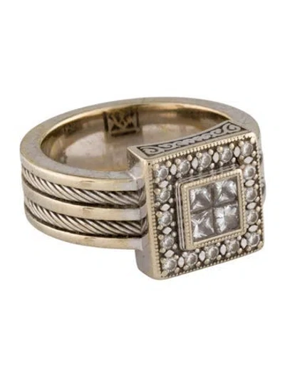 Pre-owned Charriol 18k Diamond Flamme Blanche Cocktail Ring In Multicolor