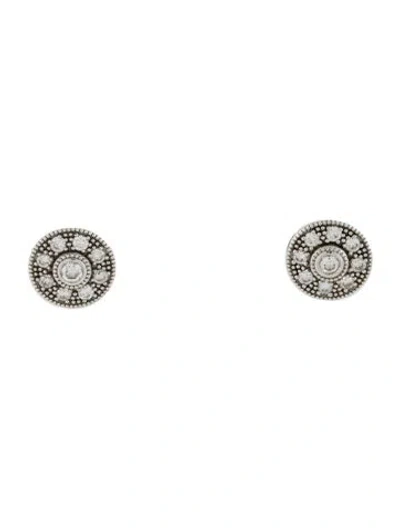 Pre-owned Charriol 18k Diamond Flamme Blanche Stud Earrings In Multi