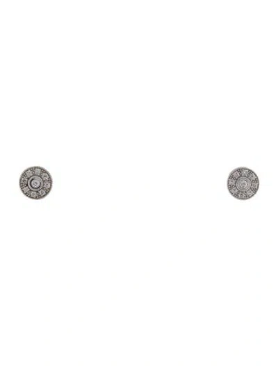 Pre-owned Charriol 18k Diamond Flamme Blanche Stud Earrings In Multi