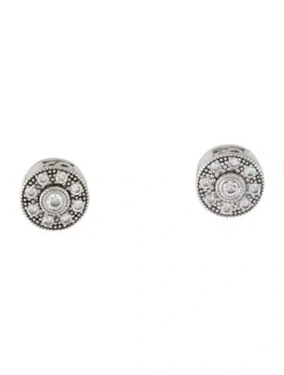 Pre-owned Charriol 18k Diamond Flamme Blanche Stud Earrings In Multicolor