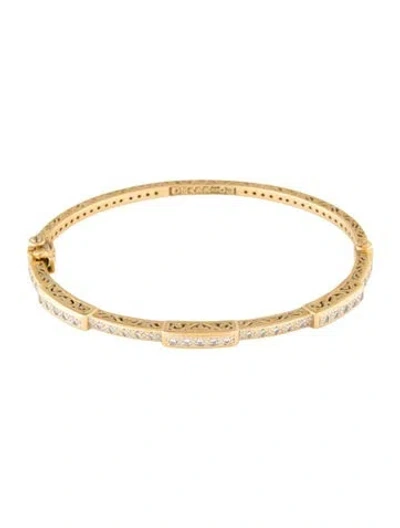 Pre-owned Charriol 18k Diamond Hinge Bangle Bracelet, 6.25" In Multicolor