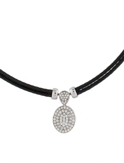 Pre-owned Charriol 18k Diamond Oval Celtic Noir Necklace, 17" In Multi