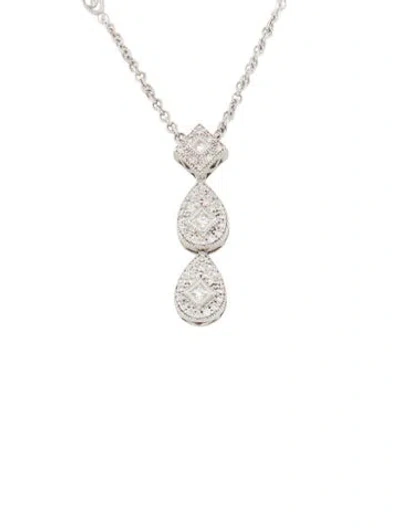 Pre-owned Charriol 18k Diamond Pavé Lavalier Necklace, 16.25" In Multi