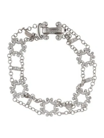 Pre-owned Charriol 18k Diamond Snowflake Link Bracelet, 6.75" In Multi