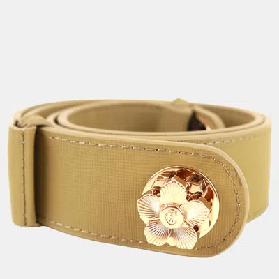 Pre-owned Charriol Almond Leather W-belts In Beige