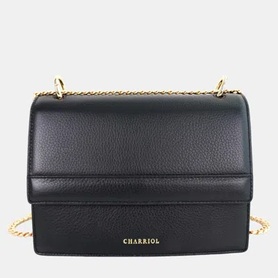 Pre-owned Charriol Black Leather Forever Handbag