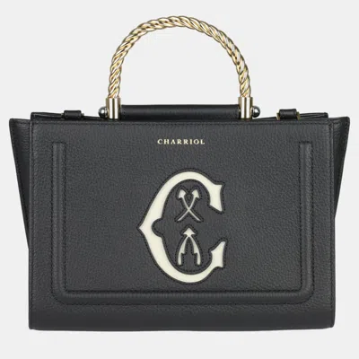 Pre-owned Charriol Black Leather Marie Olga Handbag