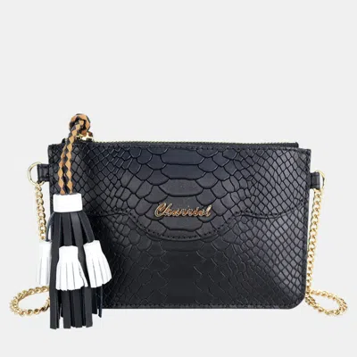 Pre-owned Charriol Black Leather Palais Royal Clutch Bag
