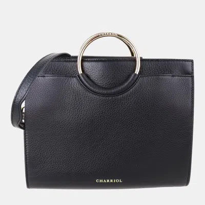 Pre-owned Charriol Black/light Brown Leather Forever Handbag